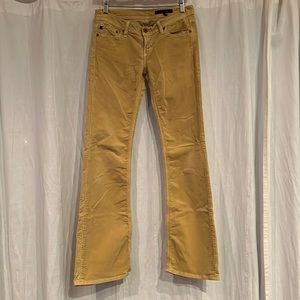 AG Golden Brushed Velvet Stretch Flare Jean Size 28